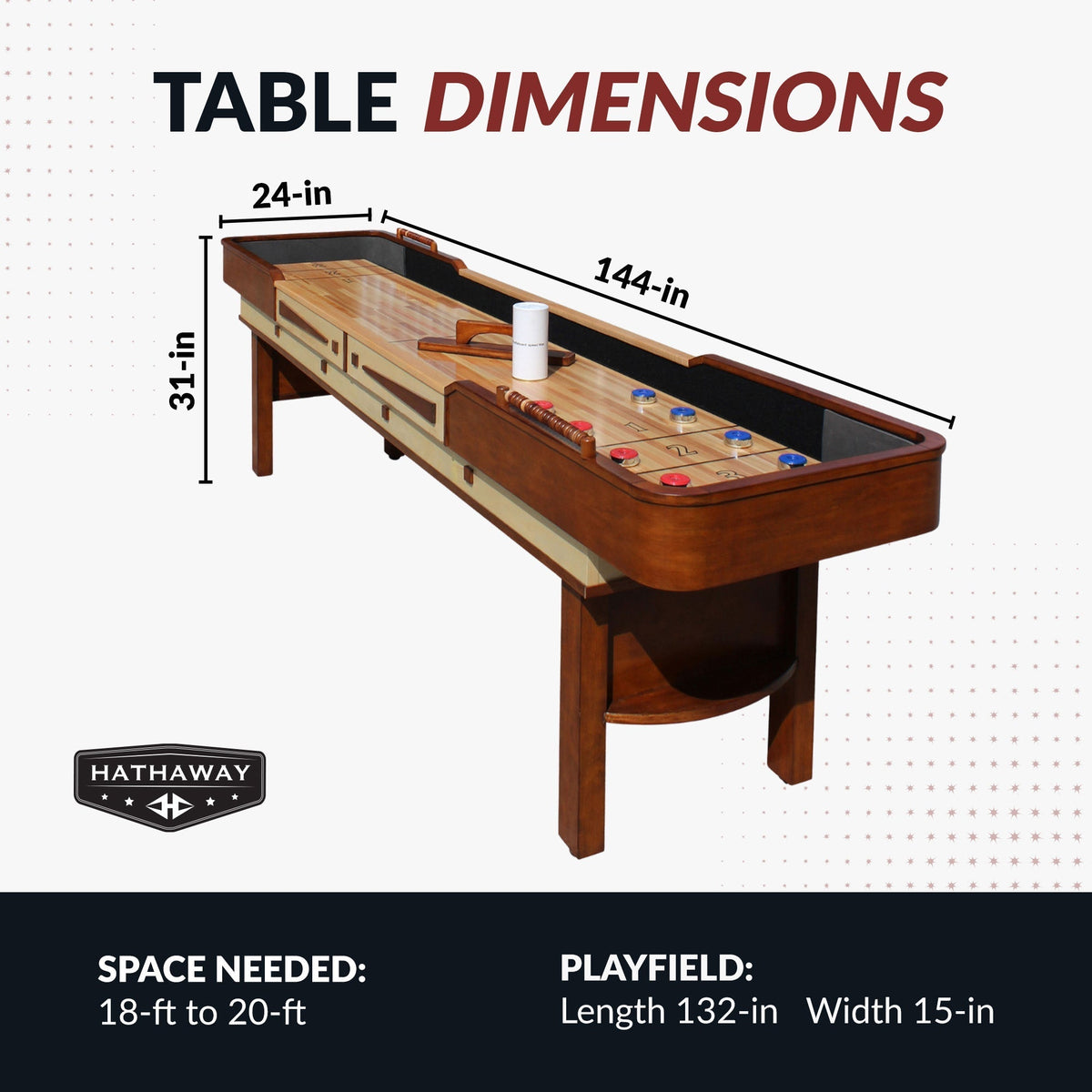 Hathaway Merlot Shuffleboard Table BG1305 / BG1312 / BG50357 / BG50358