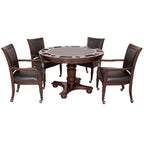 Hathaway Bridgeport 48-in Poker Table and Dining Top with 4 Arm Chairs - Walnut Finish BG2348W