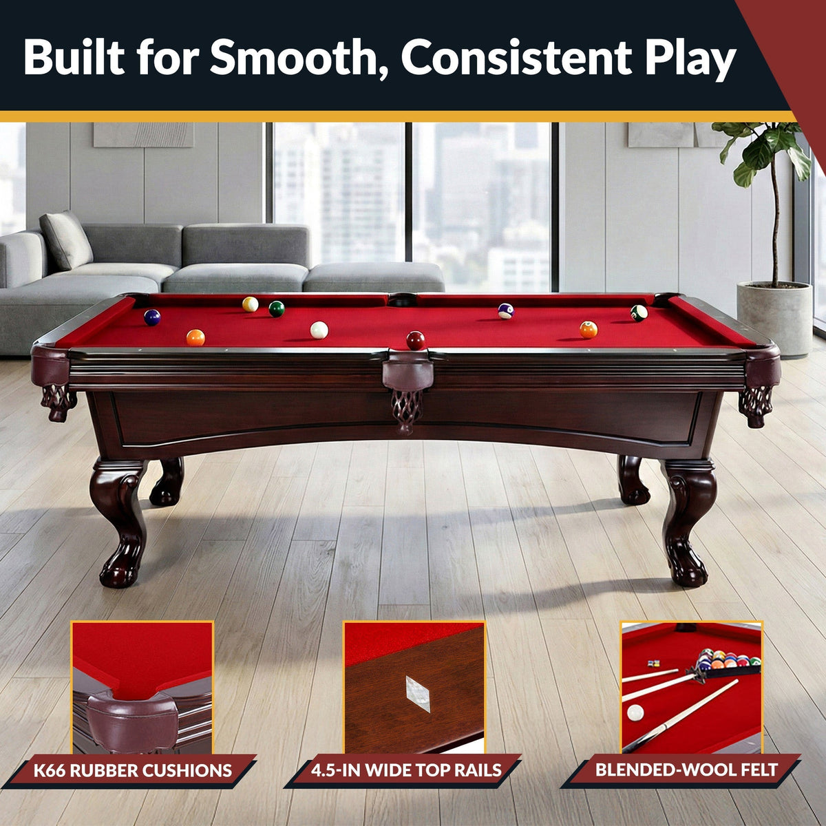 Hathaway Augusta 8-ft Pool Table BG2527 / BG2670