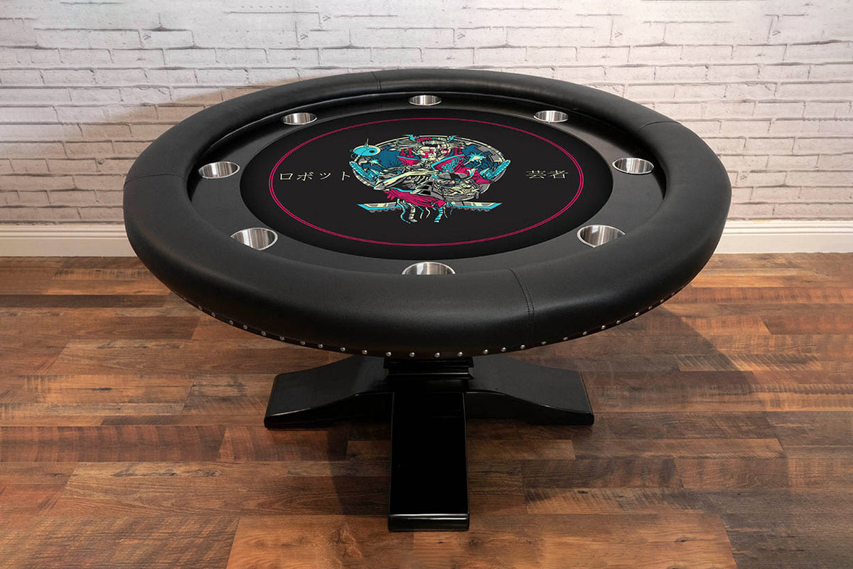 BBO Poker Tables Ginza LED Black Round Poker Table