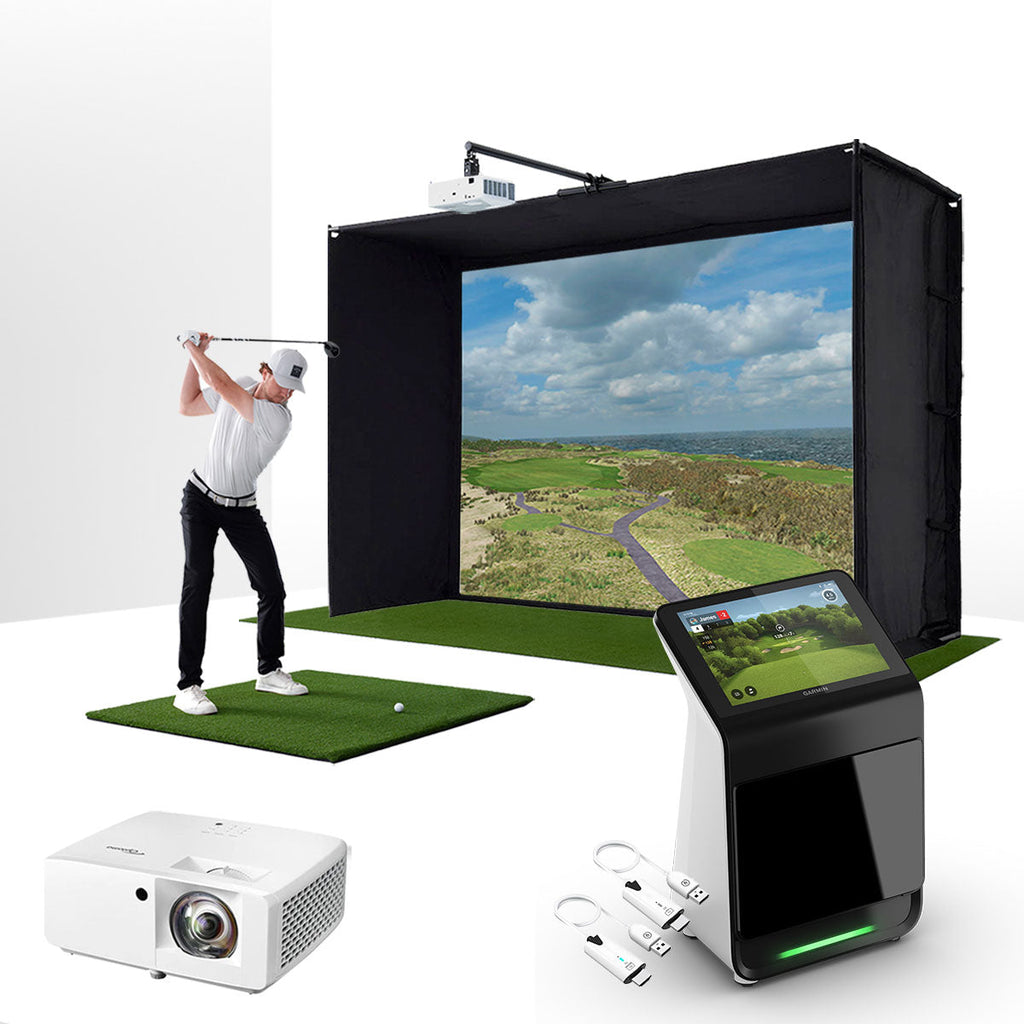Garmin Approach R50 with PlayBetter SimStudio™ BYO (Build Your Own) Package – Custom Home Golf Simulator Studio Builder with Impact Screen, Enclosure, Optional Mats, Projector & More