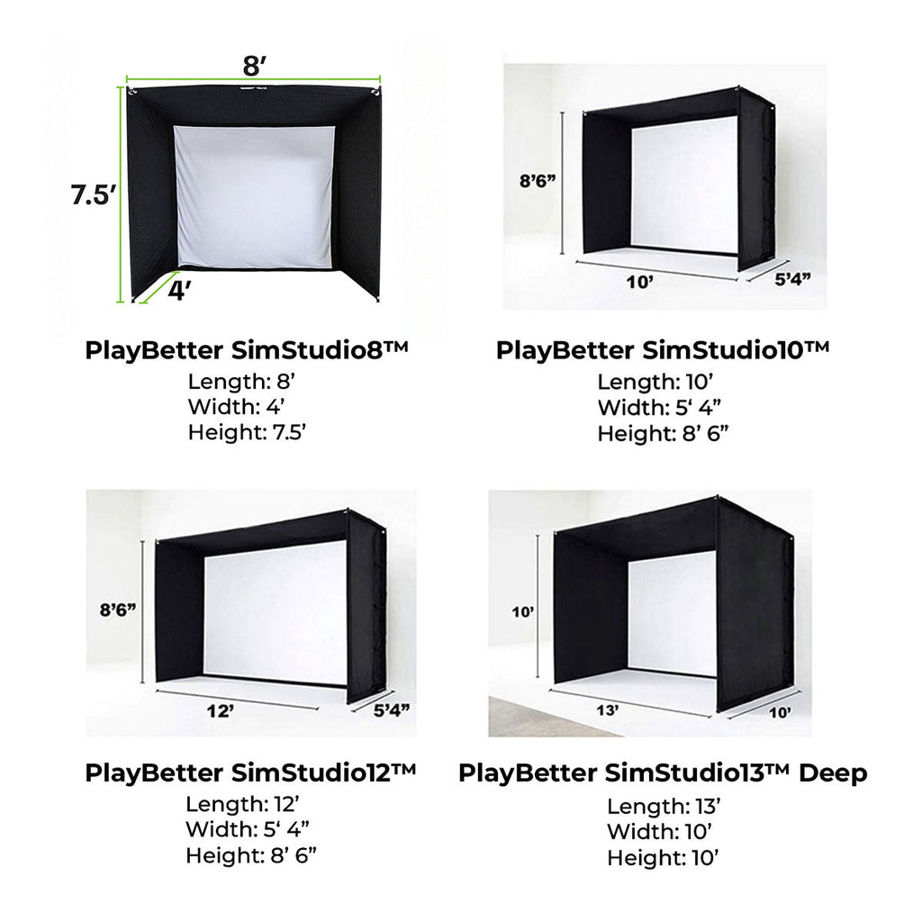Garmin Approach R50 with PlayBetter SimStudio™ COMPLETE Package | Golf Simulator Studio with Impact Screen, Enclosure, Side Barriers, Hitting/Putting Mats, Projector & Wireless HDMI Transmitter