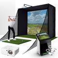 Garmin Approach R50 with PlayBetter SimStudio™ COMPLETE Package | Golf Simulator Studio with Impact Screen, Enclosure, Side Barriers, Hitting/Putting Mats, Projector & Wireless HDMI Transmitter