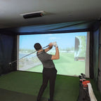 Garmin Approach R50 SportScreen Vanish Retractable Golf Studio Complete Package | Home Golf Simulator Studio with Impact Screen, Enclosure, Hitting Mat, Putting Turf & Projector