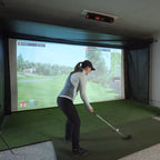 Garmin Approach R50 SportScreen Vanish Retractable Golf Studio Complete Package | Home Golf Simulator Studio with Impact Screen, Enclosure, Hitting Mat, Putting Turf & Projector